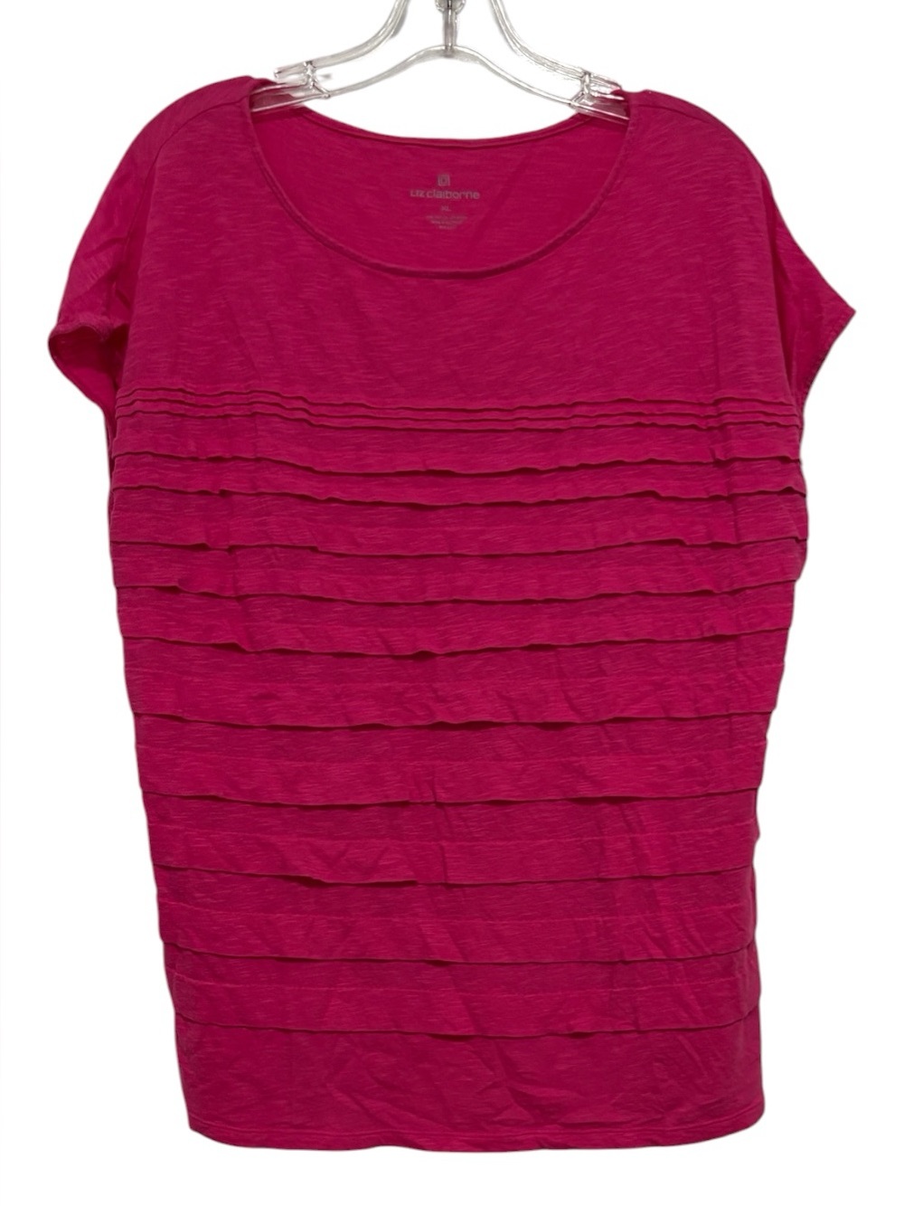 Liz Claiborne Women's Ruffle Layered Short Sleeve Top